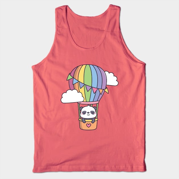 Cute Panda In Hot Air Balloon Doodle Tank Top by rustydoodle